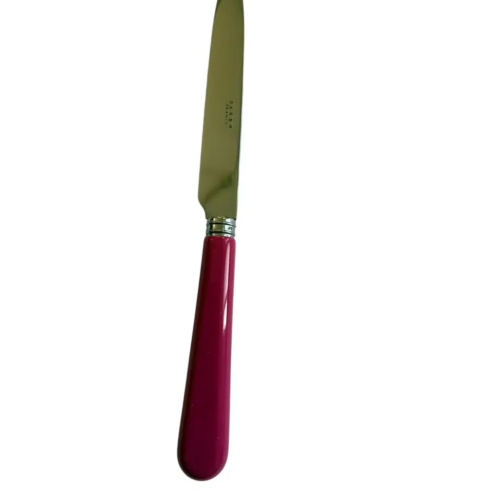 NEW Sabre Paris Pop Unis Raspberry Pink Dinner Knife Stainless Steel